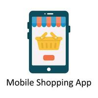 Mobile Shopping App Vector  Flat Icon Design illustration. Ecommerce and shopping Symbol on White background EPS 10 File