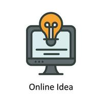 Online Idea Vector Fill outline Icon Design illustration. Seo and web Symbol on White background EPS 10 File