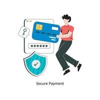 Secure Payment Flat Style Design Vector illustration. Stock illustration