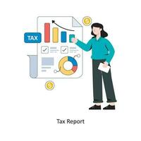 Tax Report  flat style design vector illustration. stock illustration