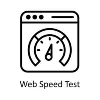 Web Speed Test Vector  outline Icon Design illustration. Seo and web Symbol on White background EPS 10 File