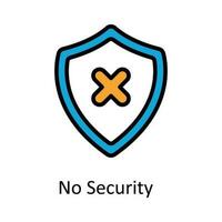 No Security Vector Fill outline Icon Design illustration. User interface Symbol on White background EPS 10 File