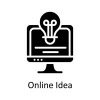 en línea idea vector sólido icono diseño ilustración. seo y web símbolo en blanco antecedentes eps 10 archivo