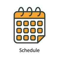 Schedule Vector Fill outline Icon Design illustration. User interface Symbol on White background EPS 10 File