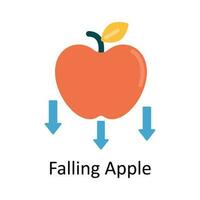 Falling Apple Vector  Flat Icon Design illustration. Education and learning Symbol on White background EPS 10 File