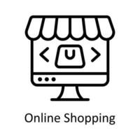 Online Shopping Vector  outline Icon Design illustration. Seo and web Symbol on White background EPS 10 File