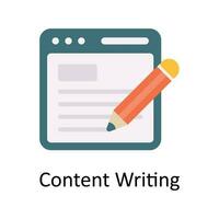 Content Writing Vector  Flat Icon Design illustration. Education and learning Symbol on White background EPS 10 File