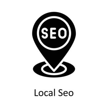 Local Seo Vector Solid Icon Design illustration. Seo and web Symbol on White background EPS 10 File