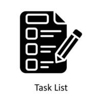 Task List Vector Solid Icon Design illustration. Seo and web Symbol on White background EPS 10 File