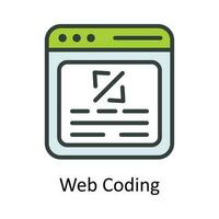Web Coding Vector Fill outline Icon Design illustration. User interface Symbol on White background EPS 10 File