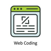 Web Coding Vector Fill outline Icon Design illustration. User interface Symbol on White background EPS 10 File