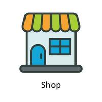 Shop Vector Fill outline Icon Design illustration. User interface Symbol on White background EPS 10 File