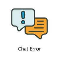 Chat Error Vector Fill outline Icon Design illustration. User interface Symbol on White background EPS 10 File