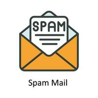 Spam Mail  Vector Fill outline Icon Design illustration. Seo and web Symbol on White background EPS 10 File