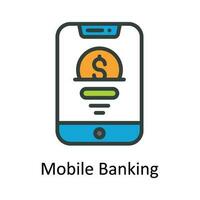 Mobile Banking Vector Fill outline Icon Design illustration. Seo and web Symbol on White background EPS 10 File