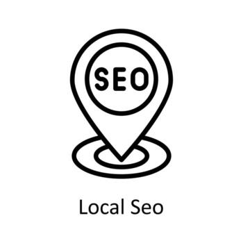 Local Seo Vector  outline Icon Design illustration. Seo and web Symbol on White background EPS 10 File