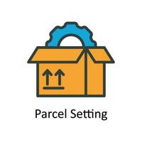 Parcel Setting Vector Fill outline Icon Design illustration. Seo and web Symbol on White background EPS 10 File