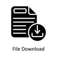 File Download Vector  Solid Icon Design illustration. User interface Symbol on White background EPS 10 File