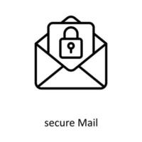 secure Mail Vector  outline Icon Design illustration. Seo and web Symbol on White background EPS 10 File