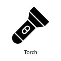 Torch Vector  Solid Icon Design illustration. User interface Symbol on White background EPS 10 File