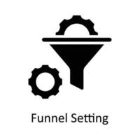 Funnel Setting Vector Solid Icon Design illustration. Seo and web Symbol on White background EPS 10 File