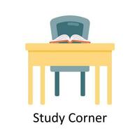 Study Corner Vector  Flat Icon Design illustration. Education and learning Symbol on White background EPS 10 File