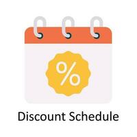 Discount Schedule Vector  Flat Icon Design illustration. Ecommerce and shopping Symbol on White background EPS 10 File