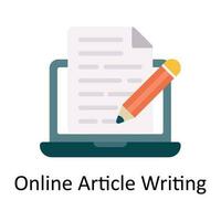 Online Article Writing Vector  Flat Icon Design illustration. Education and learning Symbol on White background EPS 10 File