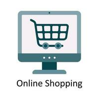 Online Shopping Vector  Flat Icon Design illustration. Ecommerce and shopping Symbol on White background EPS 10 File