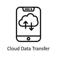 Cloud Data Transfer  Vector  outline Icon Design illustration. Seo and web Symbol on White background EPS 10 File