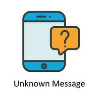 Unknown Message Vector Fill outline Icon Design illustration. User interface Symbol on White background EPS 10 File