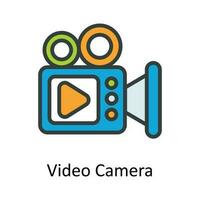 Video Camera Vector Fill outline Icon Design illustration. User interface Symbol on White background EPS 10 File