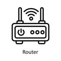 Router Vector  outline Icon Design illustration. User interface Symbol on White background EPS 10 File