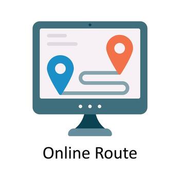 Online Route Vector  Flat Icon Design illustration. Ecommerce and shopping Symbol on White background EPS 10 File
