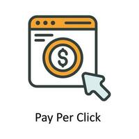 Pay Per Click Vector Fill outline Icon Design illustration. Seo and web Symbol on White background EPS 10 File