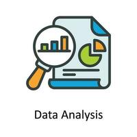 Data Analysis Vector Fill outline Icon Design illustration. Seo and web Symbol on White background EPS 10 File