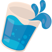 chapoteo agua en vaso icono aislado png