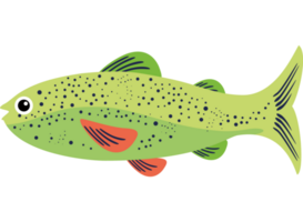 green fish icon isolated design png