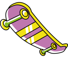 skateboard 90s pop art icon isolated png
