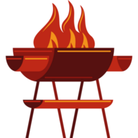 caliente parrilla barbacoa icono png