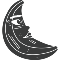 crescent moon esoteric colorless icon isolated png