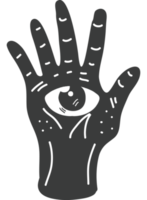 hand and eye esoteric colorless icon isolated png