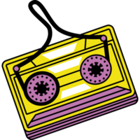 cassette 90s pop art icon isolated png