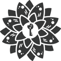 flower esoteric colorless icon isolated png