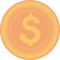 dinero moneda icono aislado estilo png