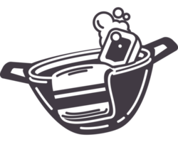 basin with soap cleaning doodle icon isolated png