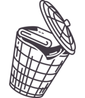 basket with clothes cleaning doodle icon isolated png