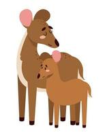 mothers day, mom deer and son icon isolated vector