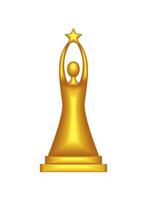 golden trophy award vector