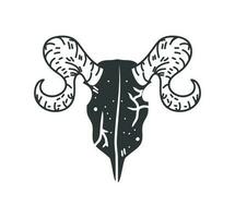 bull skull esoteric colorless vector